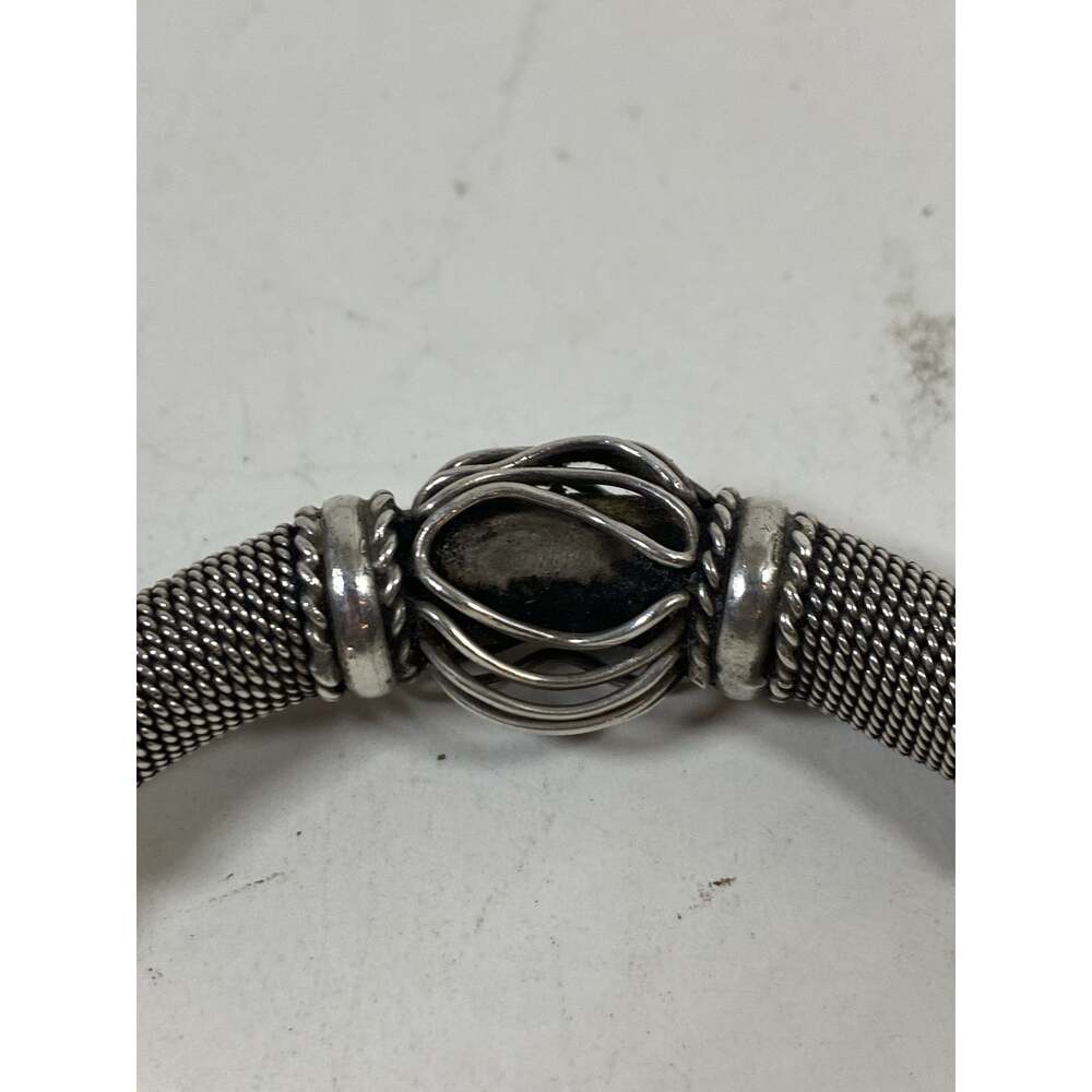 Silver Cuff Bracelet w/ Rope Pattern - Picture 5 of 6
